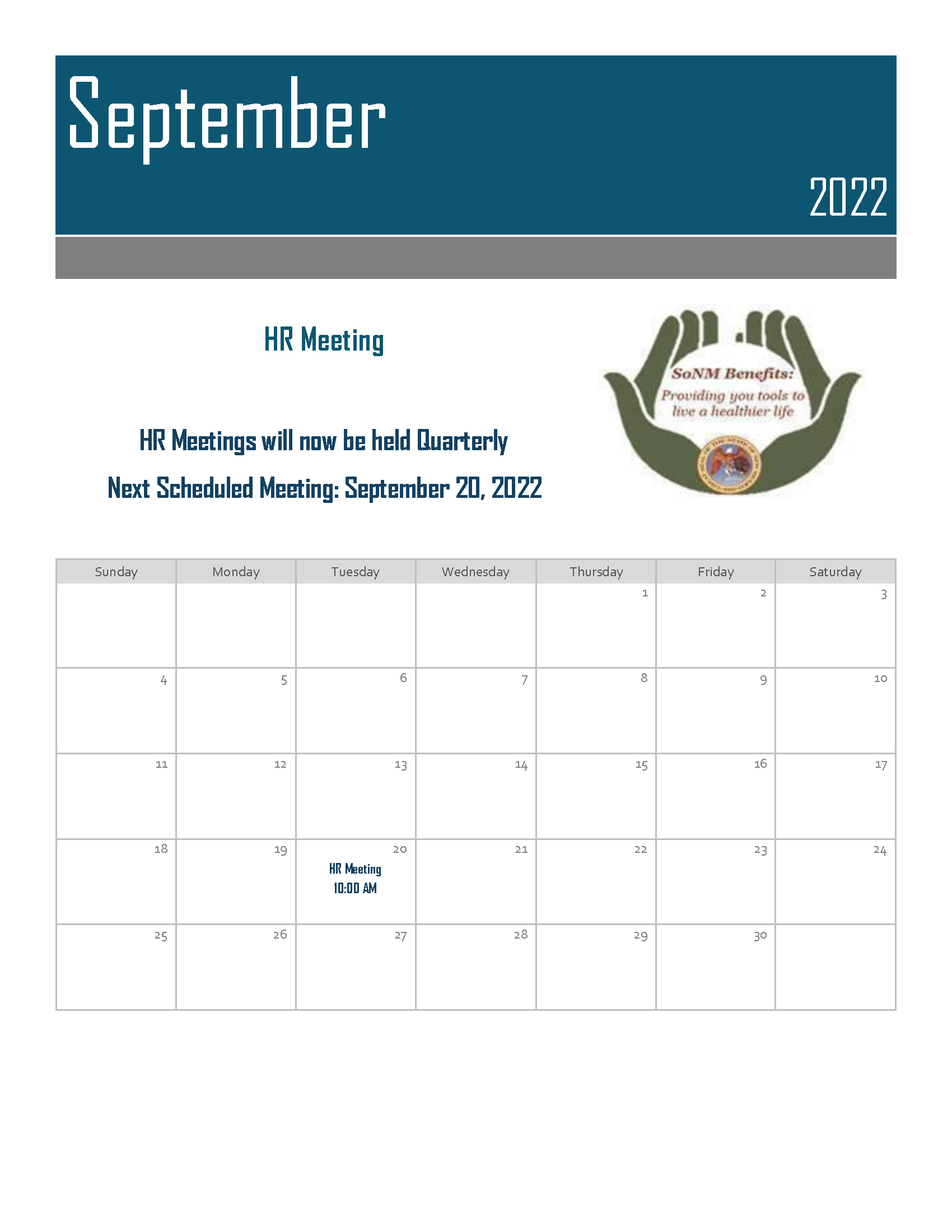 HR Meeting Calendar